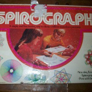 Vintage 1975 Kenner Spirograph Set w/Instructions Art Toy #1421, missing 2 pc